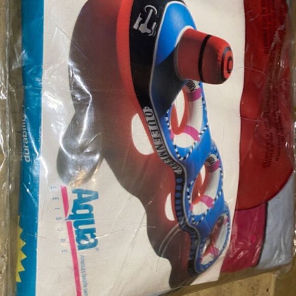 Vintage AQUA New Pool Float 3 Kid Float Triple the Fun Giant Queen Merry Float a - Picture 8 of 11